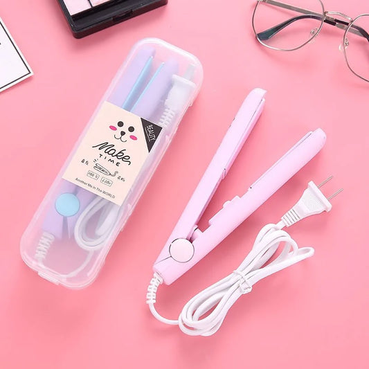 Portable Mini Hair Straightener Flat Iron for Pipe Cleaner Shaping, Bag Sealing & Hair Styling