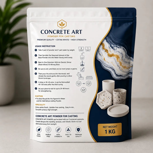Premium Concrete Art Powder for Casting – 1 KG | Terra Art & Jesmonite Style Casting Powder