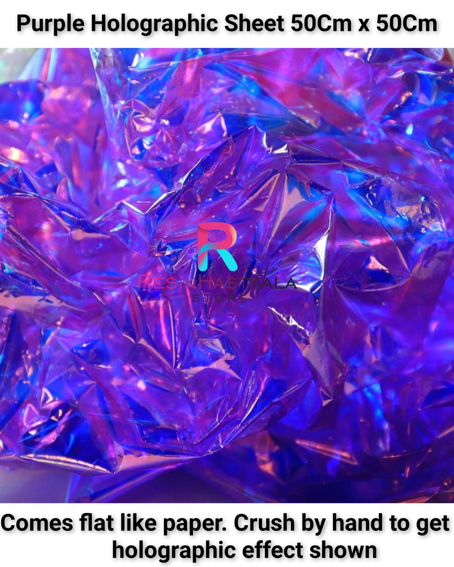 Purple Holographic Sheet 50 Cm x 50 Cm