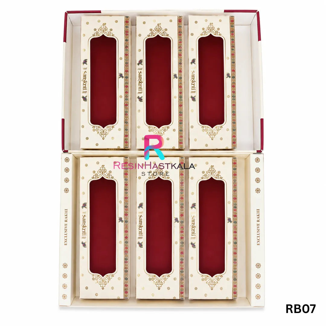 Rakhi Card Box Packing (RB05) – 6 Box Set for Rakhi Packaging