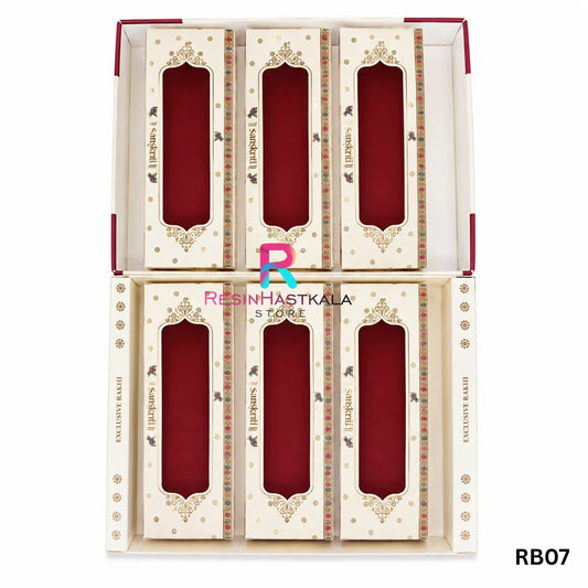 Rakhi Card Box Packing (RB05) – 6 Box Set for Rakhi Packaging