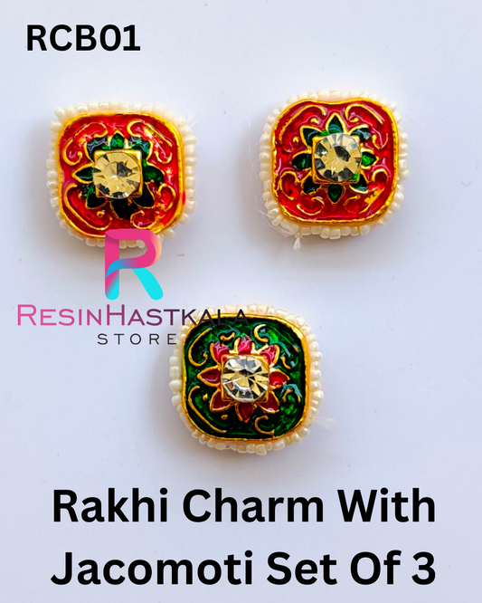 Rakhi Charm With Jacomoti Set Of 3 (RCB01)