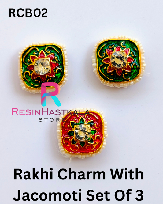 Rakhi Charm With Jacomoti Set Of 3 (RCB02)