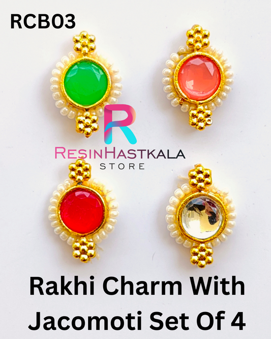 Rakhi Charm With Jacomoti Set Of 4 (RCB03)
