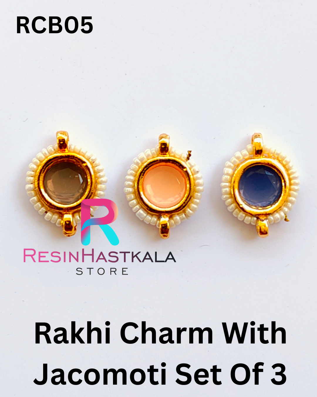 Rakhi Charm With Jacomoti Set Of 3 (RCB05)
