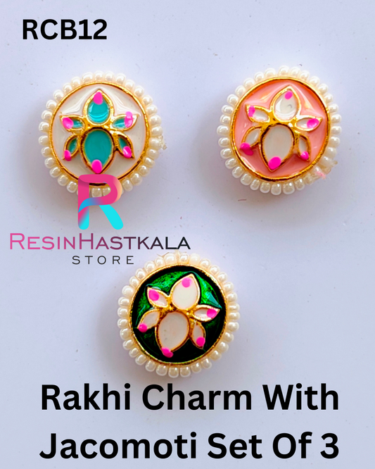 Rakhi Charm With Jacomoti Set Of 3 (RCB12)