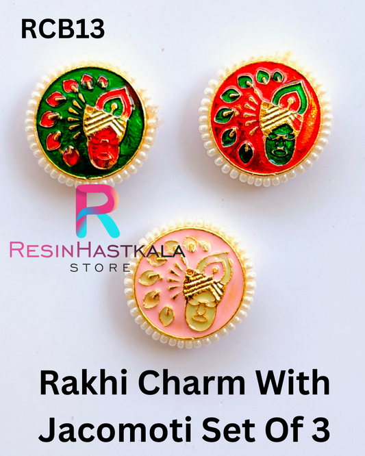 Rakhi Charm With Jacomoti Set Of 3 (RCB13)