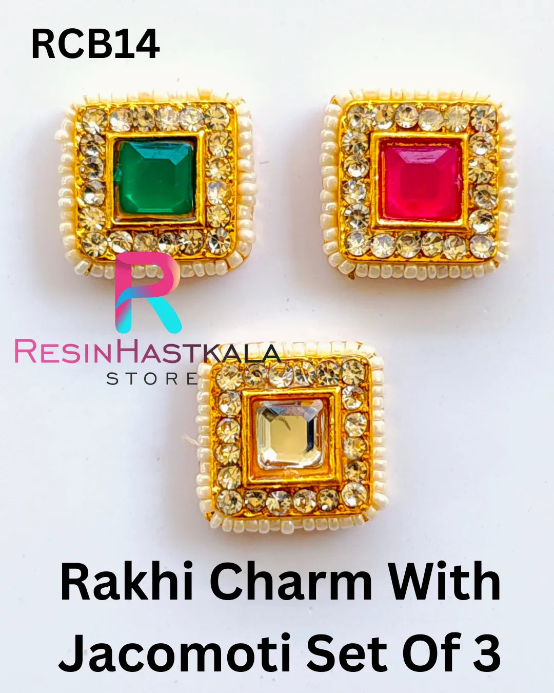 Rakhi Charm With Jacomoti Set Of 3 (RCB14)