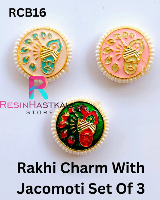 Rakhi Charm With Jacomoti Set Of 3 (RCB16)