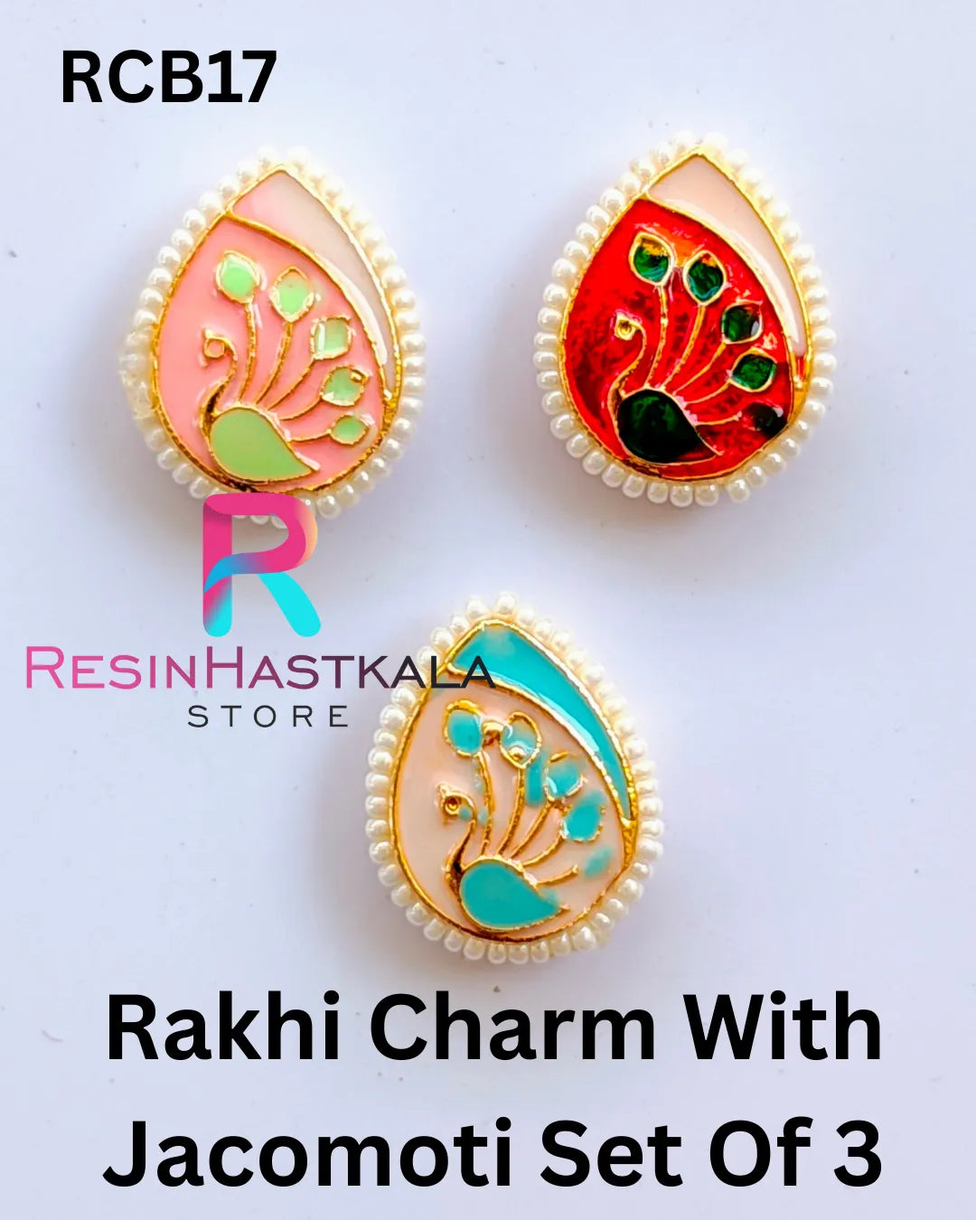 Rakhi Charm With Jacomoti Set Of 3 (RCB17)