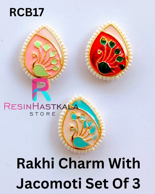 Rakhi Charm With Jacomoti Set Of 3 (RCB17)