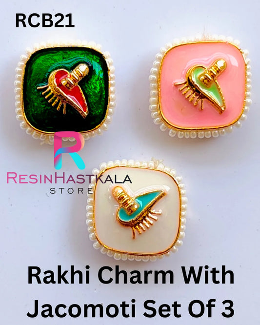 Rakhi Charm With Jacomoti Set Of 3 (RCB21)