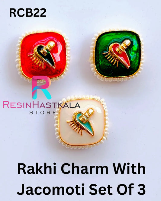 Rakhi Charm With Jacomoti Set Of 3 (RCB22)