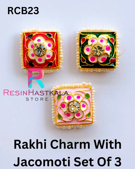 Rakhi Charm With Jacomoti Set Of 3 (RCB23)