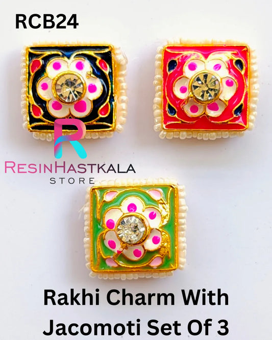 Rakhi Charm With Jacomoti Set Of 3 (RCB24)