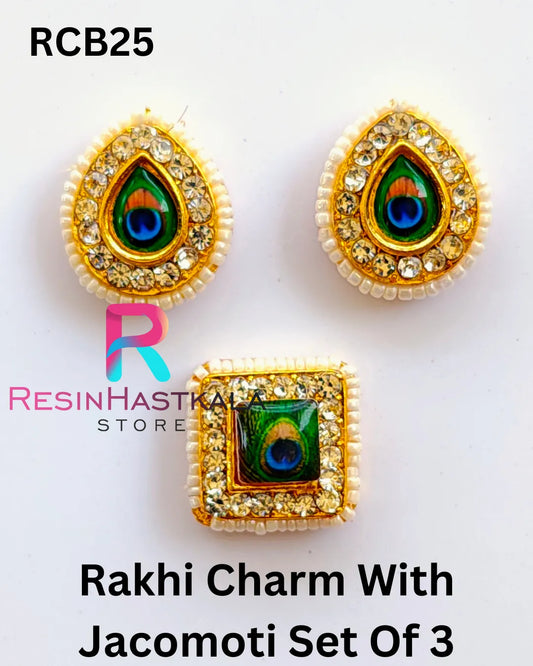 Rakhi Charm With Jacomoti Set Of 3 (RCB25)