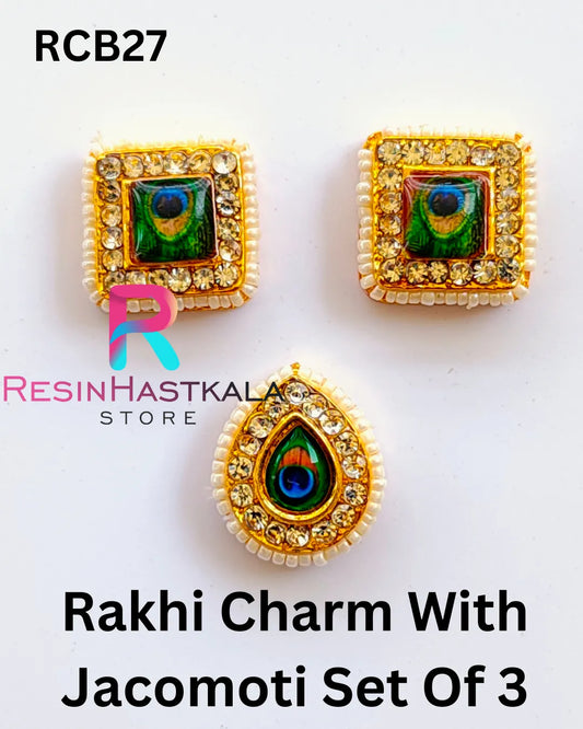 Rakhi Charm With Jacomoti Set Of 3 (RCB27)