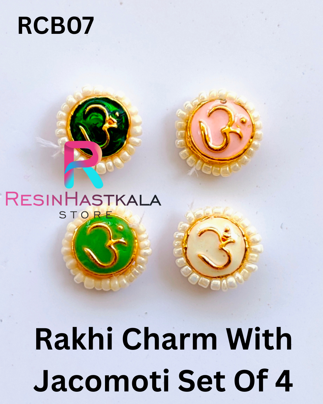Rakhi Charm With Jacomoti Set Of 4 (RCB07)