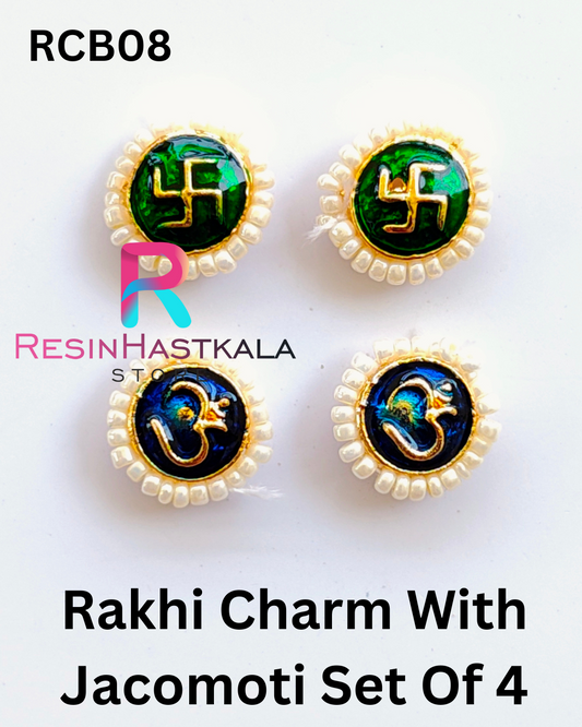 Rakhi Charm With Jacomoti Set Of 4 (RCB08)