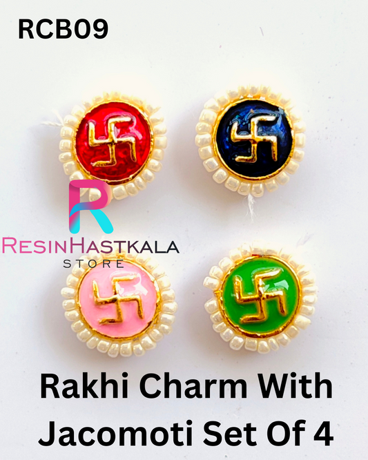 Rakhi Charm With Jacomoti Set Of 4 (RCB09)