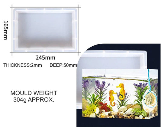 Rectangle Deep Casting Mould – 6.5 × 9.6 Inch (16.5 × 24.5 cm) | 50 mm Depth