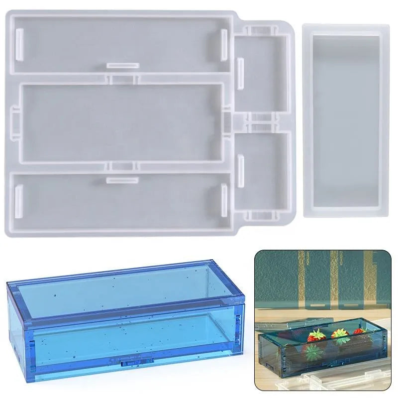 Rectangle Storage Box Resin Mold with Lid