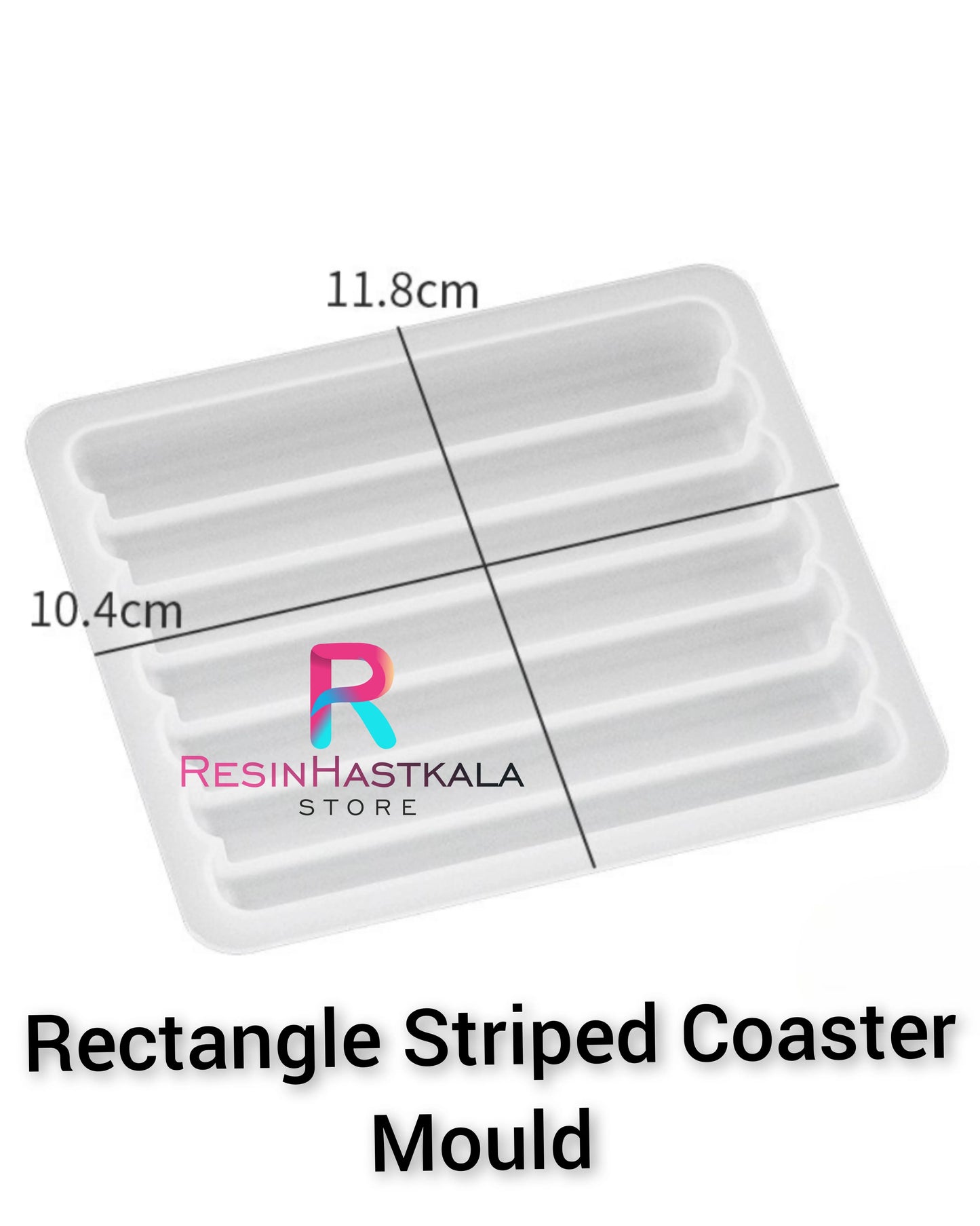 Rectangle Striped Coaster Mould