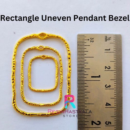 Golden Rectangle Uneven Pendant Bezel Set Of 3