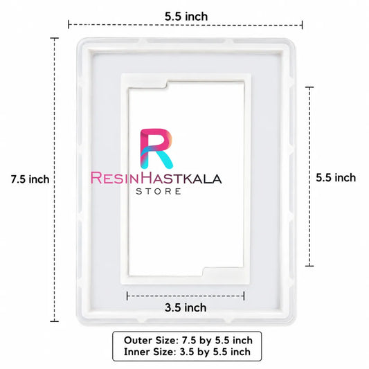 Rectangle Photo Frame Resin Mould (Outer 7.5 x 5.5 Inch | Inner 3.5 x 5.5 Inch)