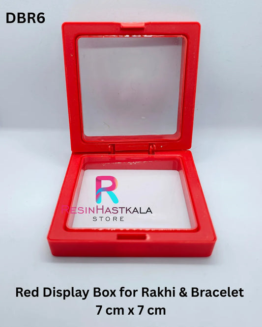 Red Display Box for Rakhi & Bracelet & Jewellery (7 cm x 7 cm)