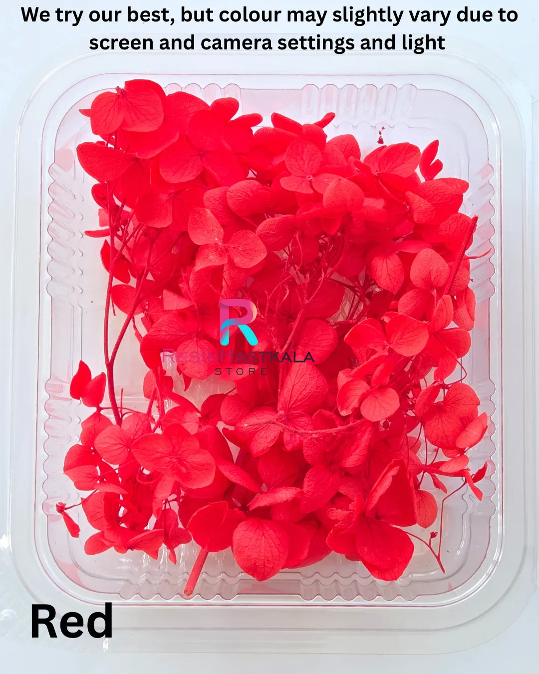 Red Hydrangea Dry Flower Box