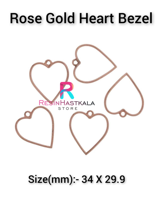 Rose Gold Heart Bezel (5 Piece)