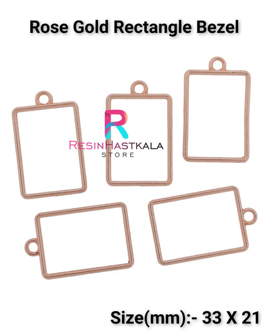 Rose Gold Rectangle Bezel (5 Piece)