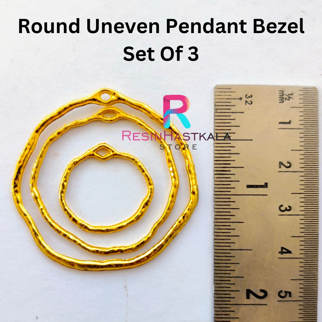 Round Uneven Pendant Bezel Set Of 3