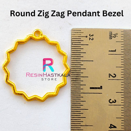 Round Zig Zag Pendant Bezel (5 Piece)