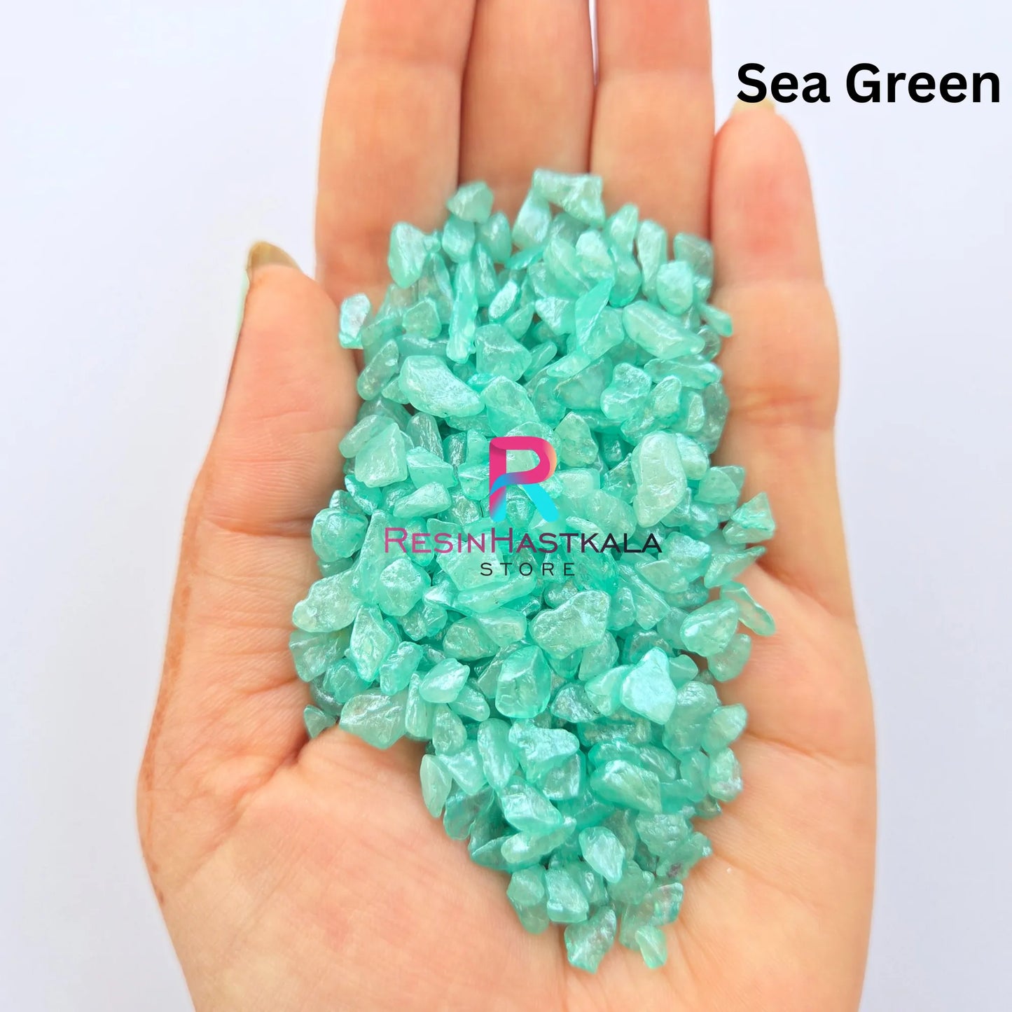 Sea Green Dyed Crystal Stones (4–6 MM)