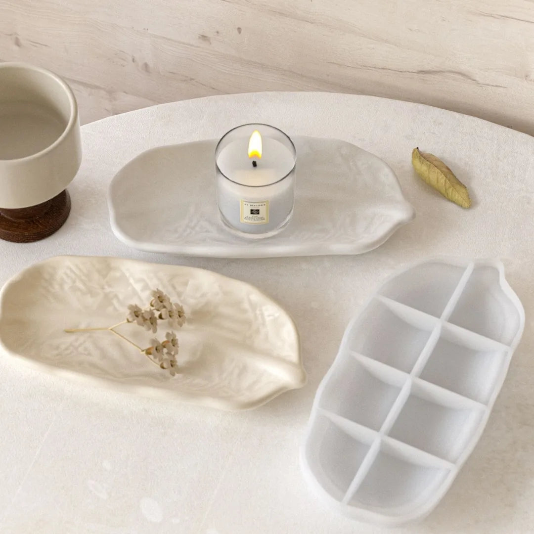 Serene Leaf Tray Mould for Resin, Concrete Art, Jewellery Display & Tray Making