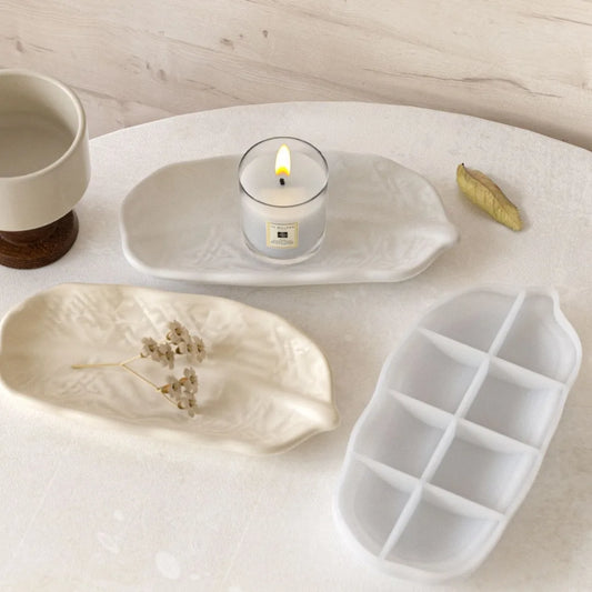 Serene Leaf Tray Mould for Resin, Concrete Art, Jewellery Display & Tray Making