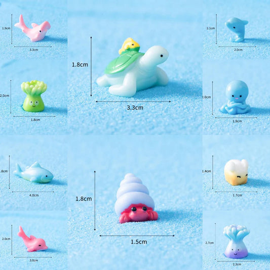 Set Of 10 Ocean Theme Decoration Miniatures