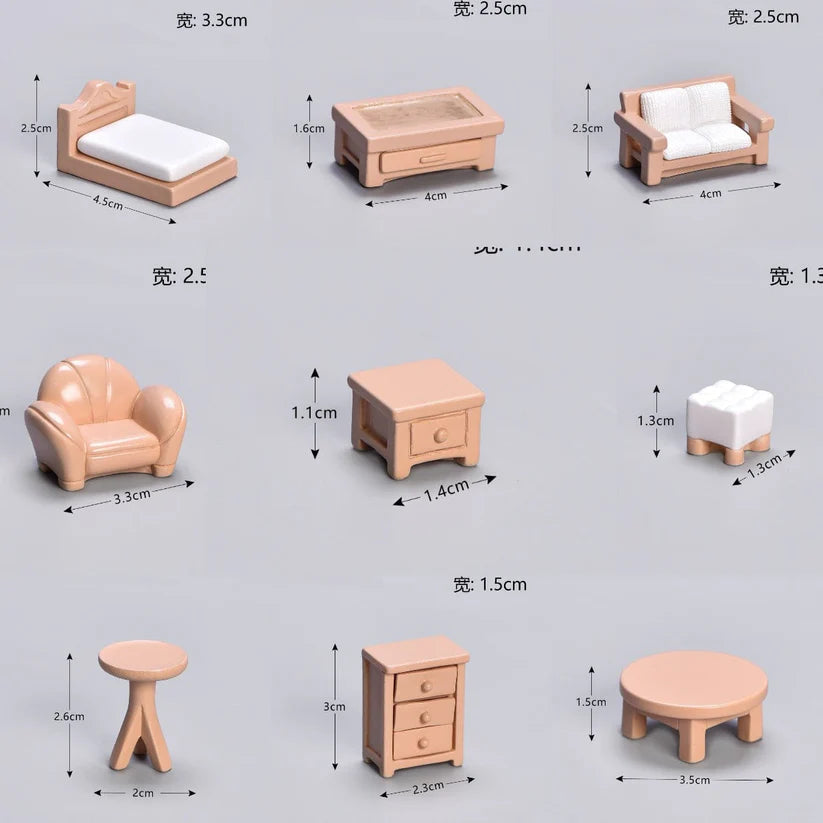 Set Of 13 Home Mini Furniture Miniature