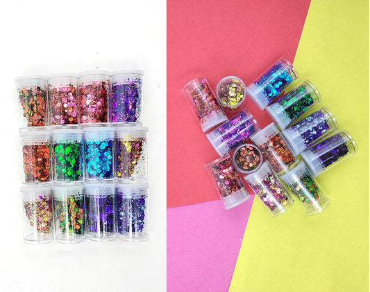 Set of 12 Chameleon Glitter Chunks