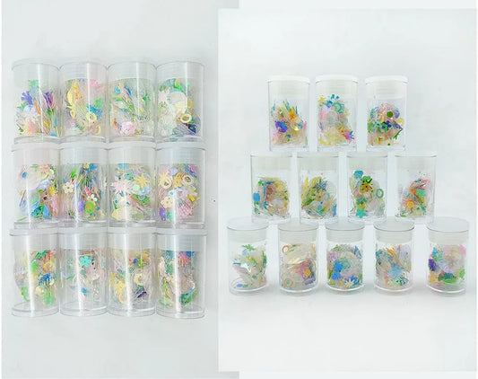 Set of 12 Mixed Shape Sequins Glitters