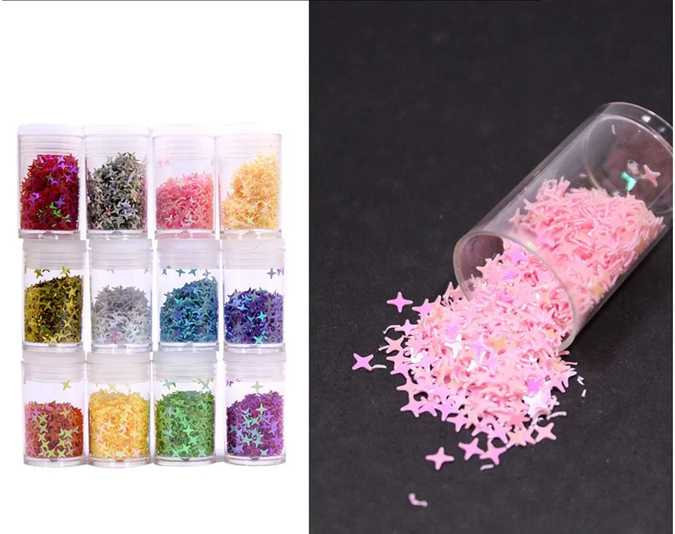 Set of 12 Twinkle Star Glitter
