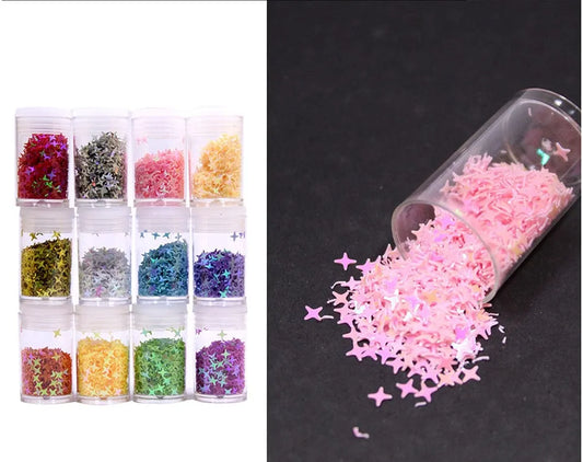 Set of 12 Twinkle Star Glitter