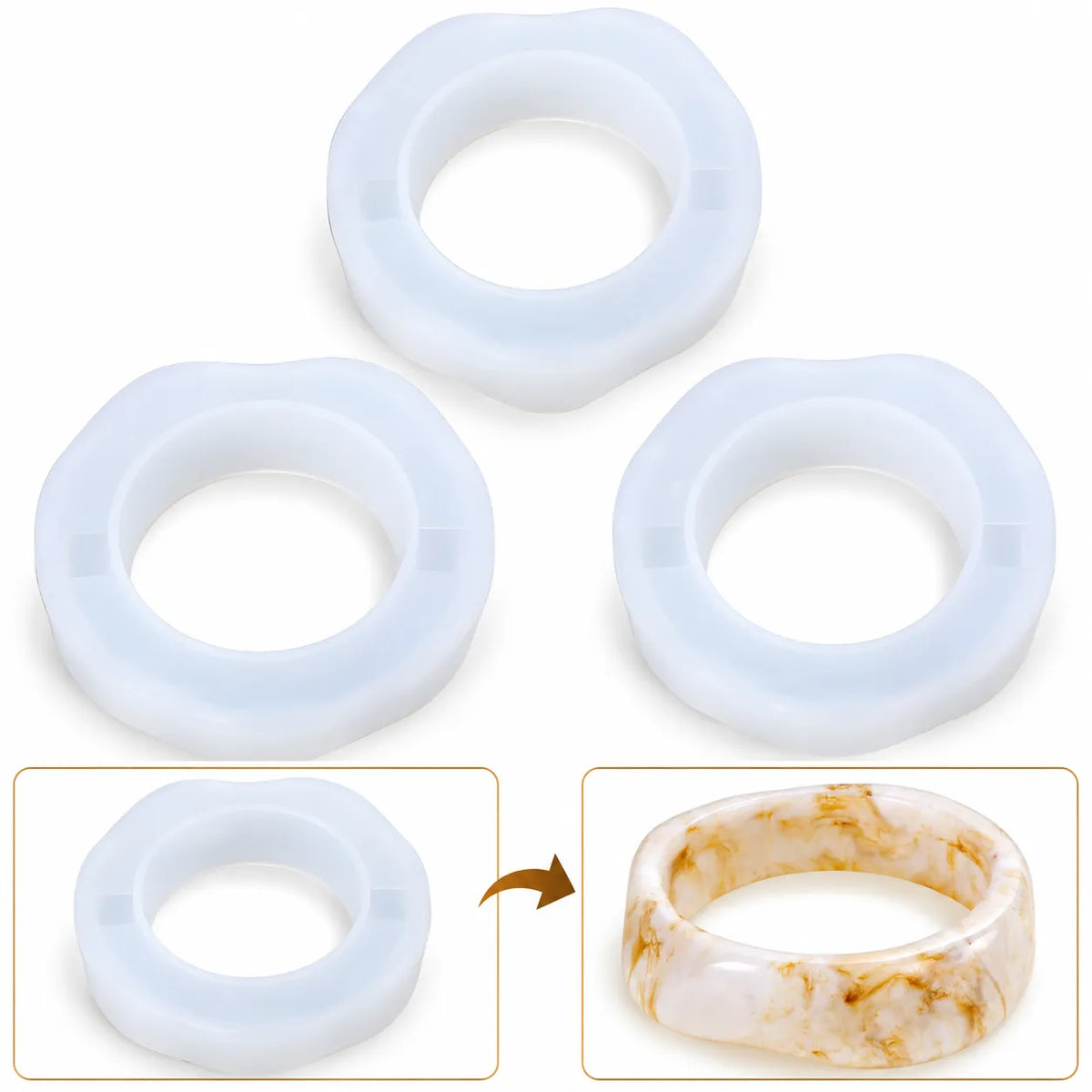 Set of 3 Uneven Design Bangle Mould – Sizes 2.2, 2.4 & 2.6