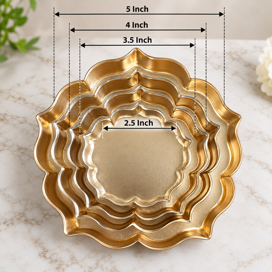 Set of 4 Powder Coated Metal Urli Bowls for Candle Making – 2.5, 3.5, 4 & 5 Inch