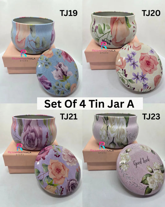 Set of 4 Tin Jars A - For Candle Making