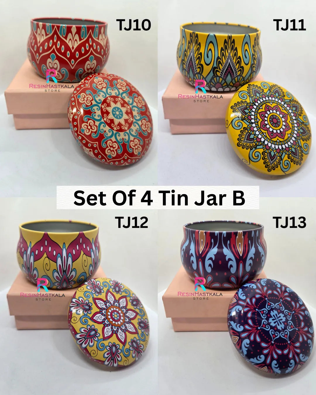 Set of 4 Tin Jars B - For Candle Making