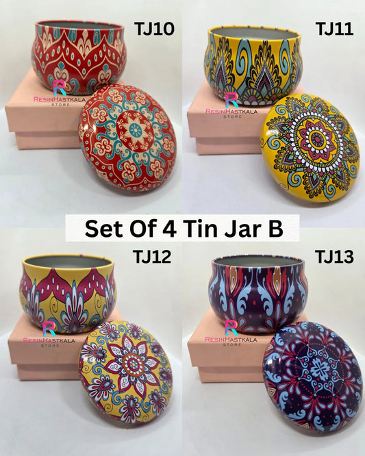 Set of 4 Tin Jars B - For Candle Making
