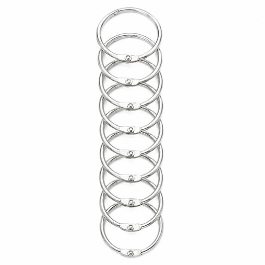 Set of 9 Silver Book & Diary Binding Rings – 32 mm